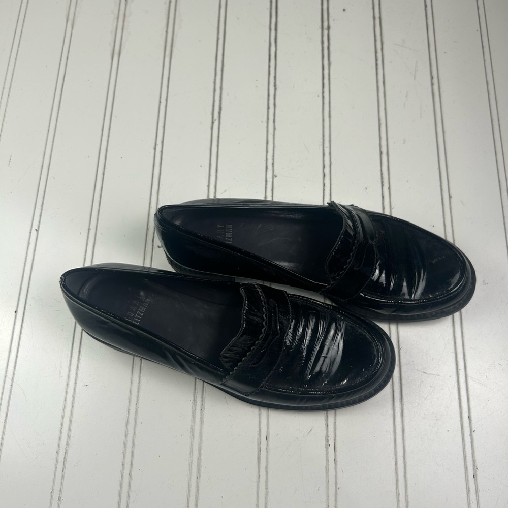 Stuart Weitzman Vintage Black Patent Leather Loafers Womenโs Size 6.5 - Picture 5 of 12